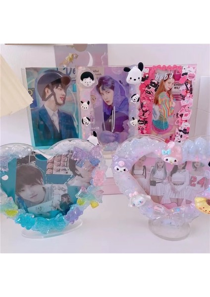 No.2 Tarzı Kawaii Şeffaf Degrade Aşk Bulutlar Akrilik Dıy Kart Standı Fotocard Tutucu Fotoğraf Çerçevesi Kart Tutucu Masaüstü Süsleme (Yurt Dışından) fiyatları