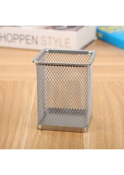 G Tarzı Gül Altın Masa Aksesuarları Sevimli Kalemlik Örgü Masa Düzenleyici Basit Düz Renk Metal Yuvarlak Kare Kalemlik (Yurt Dışından)