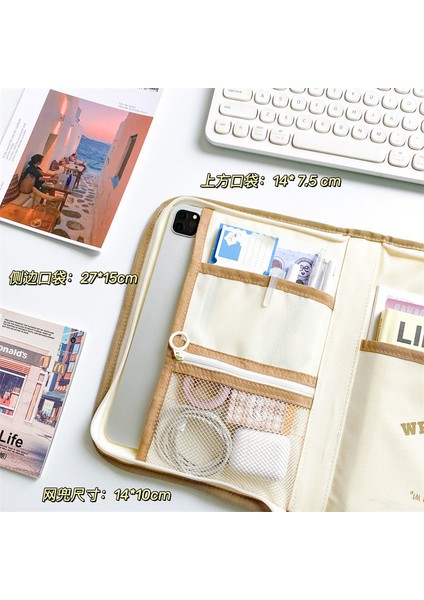 Kahve Tarzı Kore Sevimli Okul Kalem Kutusu Saklama Çantası Inç Ipad Için Taşınabilir Büyük Cep Planlayıcısı Kawaii Kılıfı Kutusu Ofis Kırtasiye (Yurt Dışından) indirimleri