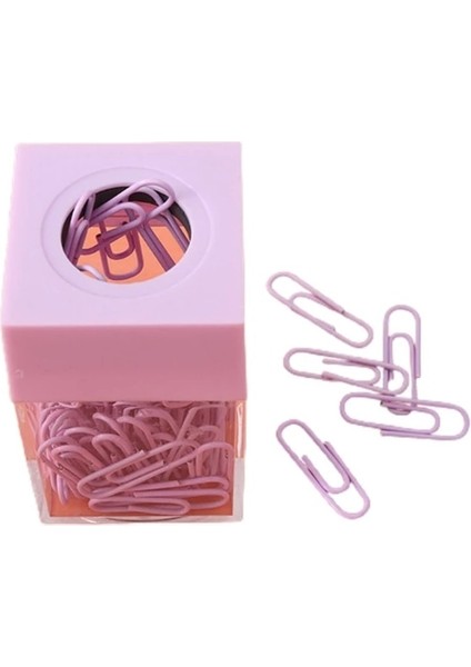Mor Tarzı Ataşlar ile Manyetik Ataş Tutucu Masa Düzenleyici Için Sevimli Ofis Malzemeleri Manyetik Ataş Dağıtıcı Kutusu K1KF (Yurt Dışından)