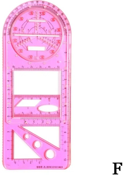 Pembe Tarzı Çok Fonksiyonlu Geometrik Cetvel Mekanik Iç Çizim Kaynağı Rotasyon Geometrik Ölçüm Ofis Aracı Şablonu I0W6 (Yurt Dışından)