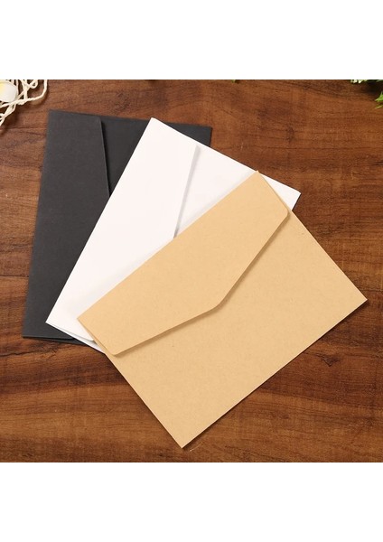 Beyaz Stil (10 Adet) 12*17CM Siyah Beyaz Kraft Düz Renk Boş Zarf Tebrik Kartı Kartpostal Zarflar (Yurt Dışından) modelleri