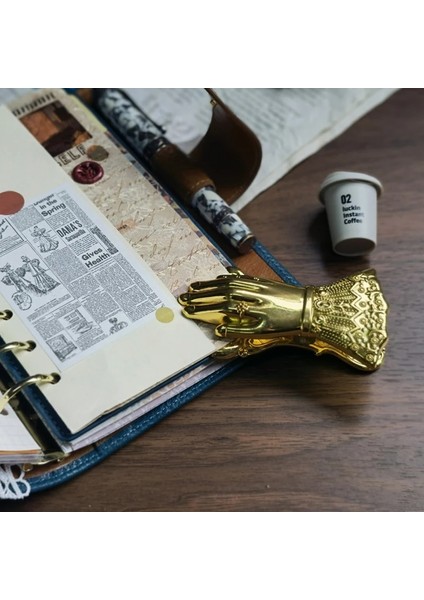 Zunjue Tarzı Vintage Kırtasiye Imi Pirinç Bayan El Şeklinde Alaşım Kağıt Klip Günlük Defteri Günlüğü Dekorasyon Günlük Yazma Okul Malzemeleri (Yurt Dışından) fırsatları