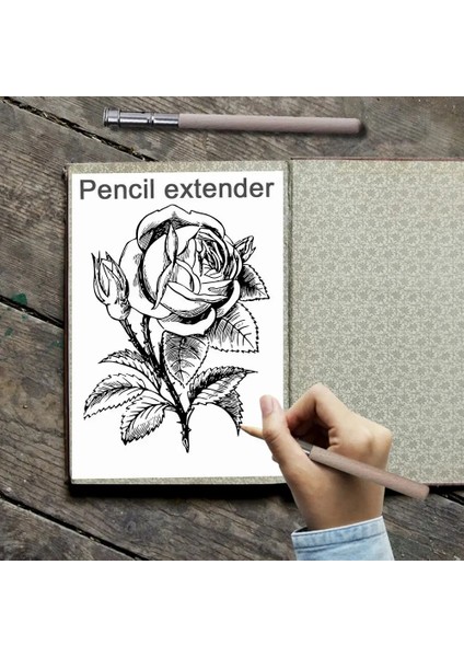 Ahşap Tek Kafa Kalem Genişletici Tutucu Sketool Ofis Sanat Yazma Aracı (Yurt Dışından)