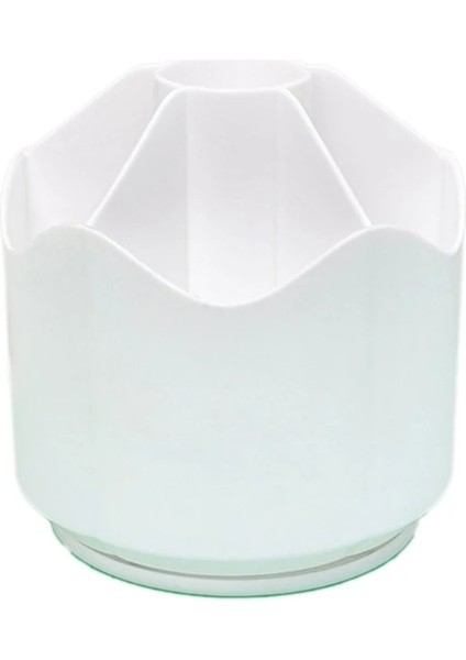 Beyaz Stil 360 Derece Dönen Kalemlik Büyük Kapasiteli Kalem Kalem Pot Plastik Kırtasiye Masa Düzenleyici Kutusu Makyaj Fırça Rafı (Yurt Dışından)