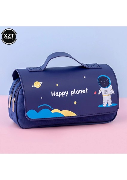 Turuncu Tarzı Uzay Astronot Taşınabilir Kalem Kutusu Sevimli Karikatür Çocuk Kırtasiye Çantası Büyük Kapasiteli Saklama Çantası Okul Studen Tuval Kalem Çantası (Yurt Dışından) fiyatları