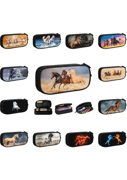 No.13 Tarzı Boys Kızlar Için Kawaii At Kalem Kutusu Özel Hayvan Büyük Depolama Kalem Kutusu Çanta Kırtasiye (Yurt Dışından) fiyatları