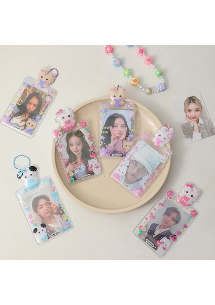 Pembe Tarzı Koreaard Tutucu Kol Sevimli Pvc Karikatür Kız Fotoğraf Ekran Kolye Yıldız Takip Albümü Kart Çantası (Yurt Dışından) modelleri