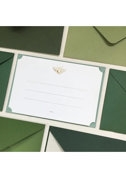 Mor Tarzı (5 Adetlot) Yeşil Renk Serisi Sanat Kağıt Zarflar Japon Rosa Kağıt Tebrik Kartı Zarfları (Yurt Dışından) modelleri