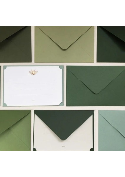 Mor Tarzı (5 Adetlot) Yeşil Renk Serisi Sanat Kağıt Zarflar Japon Rosa Kağıt Tebrik Kartı Zarfları (Yurt Dışından) indirimleri