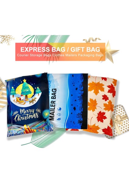 Mavi Papatya Stili " cm Noel Poly Mailer Kendinden Mühürlü Ambalaj Zarfları Kurye Çantaları Elbise Postaları Ambalaj Çantaları (Yurt Dışından) modelleri