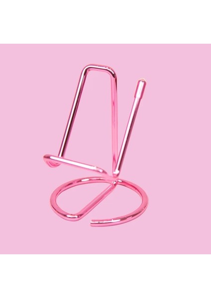 Pembe Tarzı 1 Adet Kartvizit Tutucu Cep Telefonu Standı Masa Için Sevimli Metal Ekran Tutucu Ofis Masaüstü Kartvizit Tutucu Erkekler Kadınlar Için (Yurt Dışından)