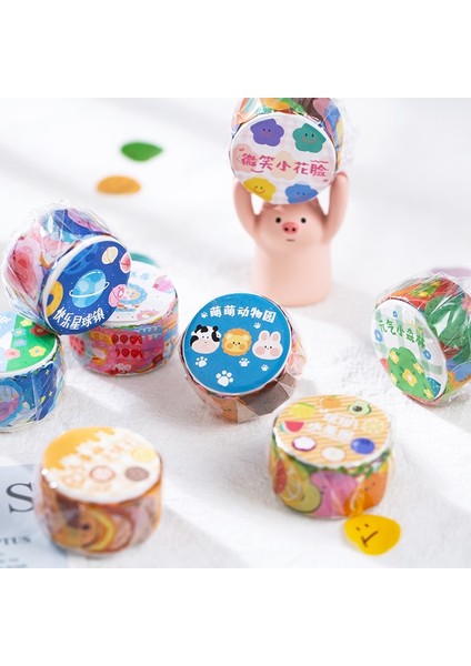 Bir Stil Rulo Sevimli Karikatür Çıkartmalar Dekoratif Washi Bant Maskeleme Bandı Scrapbooking Çıkartmalar Okul Ofis Kırtasiye (Yurt Dışından) fiyatları