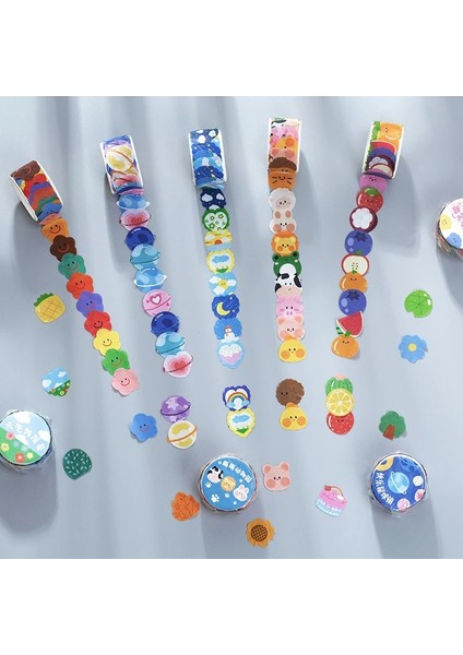Bir Stil Rulo Sevimli Karikatür Çıkartmalar Dekoratif Washi Bant Maskeleme Bandı Scrapbooking Çıkartmalar Okul Ofis Kırtasiye (Yurt Dışından) fırsatları