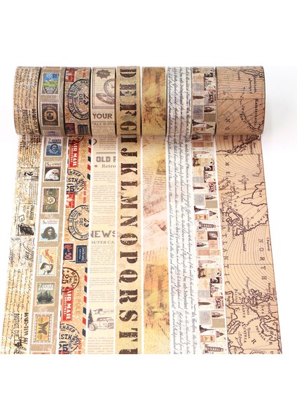 B Tarzı Vintage Mektup Damga Haritası Maskeleme Washi Bant Retro Eski Kağıt Dekoratif Yapışkan Bant Diy Scrapbooking Sticker Etiket Kırtasiye (Yurt Dışından) fırsatları