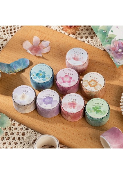H Tarzı Eski Çiçek Dili Serisi Maskeleme Washi Bant Petal Dekoratif Yapışkan Bant Diy Scrapbooking Ins Etiket Etiketi (Yurt Dışından) modelleri