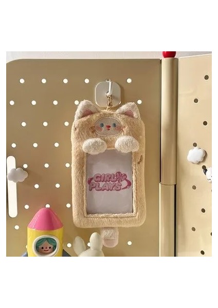 CAT22 Tarzı Kawaii Hayvan Yumuşak Plu Kpop Fotoğraflı Kart Tutucu Fotoğraf Kartı Tutucu Çanta Kolye Okul Kırtasiye (Yurt Dışından)