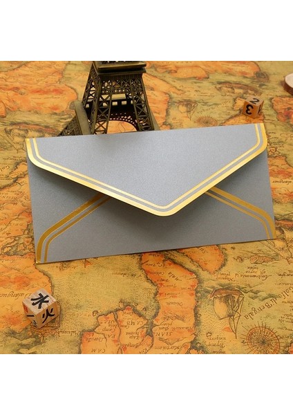 22X11CM Gri Stil Lot Vintage Altın Boş Kraft Kağıt Zarflar Düğün Davetiyesi Zarf Tebrik Kartları Hediye Zarf 17.5*12.5 cm (Yurt Dışından)