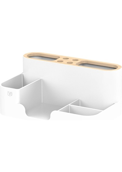 Beyaz Stil Çok Işlevli Kırtasiye Saklama Kutusu Tv Klima Uzaktan Kumanda Organizatör (Yurt Dışından)