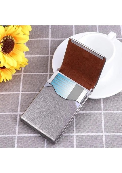 Gül Kırmızı Stili Büyük Kapasiteli Dikey Bölüm Işletme Adı Kartı Kredi Kartı Tutacağı Moda Unisex Ziyaret Kartı Kılıfı Metal Cüzdan Pu Deri Kutu (Yurt Dışından) fiyatları