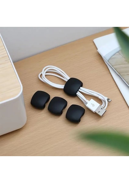 Siyah Stil Mümkün Sarıcı Basit Yuvarlak Kulaklık Klip USB Şarj Aleti Kablosu Tutucu Masası Düzenli Organizatör Masaüstü Pc Için Tel (Yurt Dışından) indirimleri