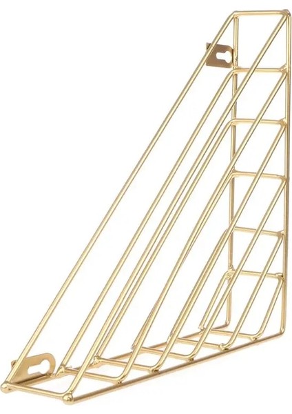 Sarı Stil 1 Adet Iskandinav Geometrik Şekil Demir Dergi Depolama Rafı Duvar Asılı Sepet Ev Kitap Organizatör Dekor Dergi Kitap (Yurt Dışından)