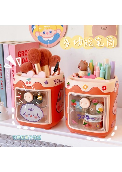 Bu Tarzı 1 Adet Kawaii Domuz Kalem Kalem Tutucu Fırça Saklama Kabı Masa Düzenleyici Çok Fonksiyonlu Washi Bant Kırtasiye Ofis Malzemeleri (Yurt Dışından) indirimleri