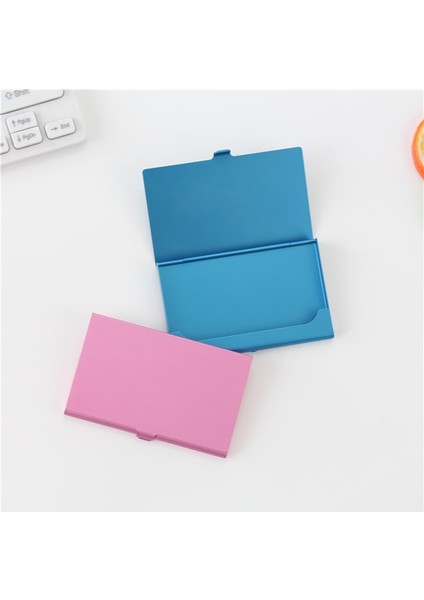 Mavi Stil Lazer Kazınmış Logo Kartvizit Kutusu Paslanmaz Çelik Alüminyum Tutucu Metal Kutu Kapağı Kredi Kartvizitlik Kart Cüzdanı (Yurt Dışından) indirimleri