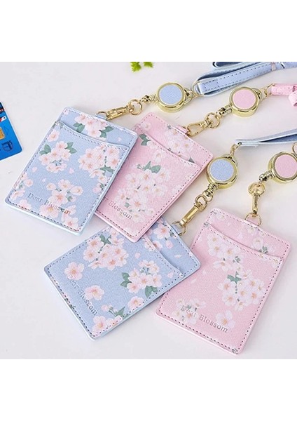 Mavi Stil Kawaii Sakura Kart Tutucu Kordon Fotoğraf Kartları Kımlık Kartvizitlik Taşınabilir Kart Durumda Kore Kırtasiye Ofis Malzemeleri (Yurt Dışından) modelleri