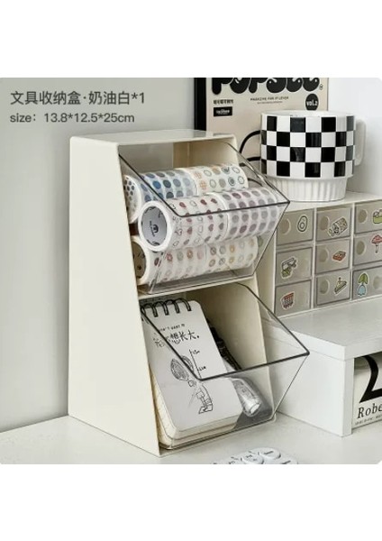 F Tarzı Akrilik Şeffaf Kalem Tutucu Ofis Öğrenme Gereçleri Büyük Kapasiteli Depolama Çok Fonksiyonlu Öğrenci Masaüstü Organizatör (Yurt Dışından)