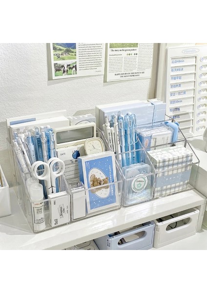 F Tarzı Akrilik Şeffaf Kalem Tutucu Ofis Öğrenme Gereçleri Büyük Kapasiteli Depolama Çok Fonksiyonlu Öğrenci Masaüstü Organizatör (Yurt Dışından) fiyatları