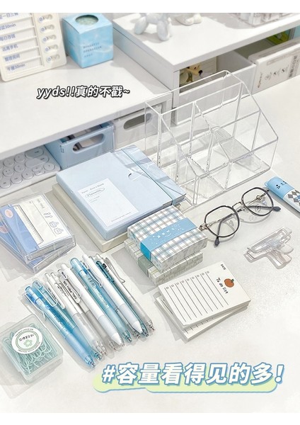 F Tarzı Akrilik Şeffaf Kalem Tutucu Ofis Öğrenme Gereçleri Büyük Kapasiteli Depolama Çok Fonksiyonlu Öğrenci Masaüstü Organizatör (Yurt Dışından) indirimleri