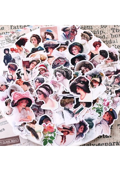 Retro Kız Kağıt Çıkartmalar El Sanatları ve Scrapbooking Çıkartmaları Çocuk Oyuncakları Kitap Dekoratif Sticker Dıy Kırtasiye (Yurt Dışından) modelleri