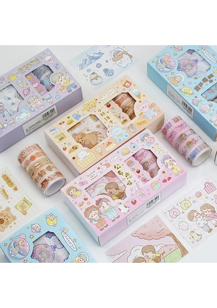 No.6 Tarzı Et Sweet Girly Life Altın Varak Washi Bant Çıkartmalar Seti Scrapbooking Diy Günlük Tutma Kırtasiye Tasarımcısı Maske Hediye (Yurt Dışından)