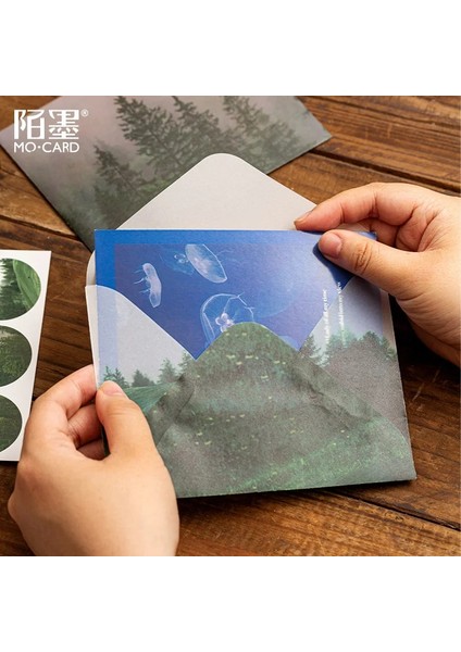 No.8 Stili Et Earth Galaxy Serisi Yarı Saydam Zarf Alacakaranlık Orman Mesaj Kartı Mektup Sabit Depolama Kağıdı Hediye (Yurt Dışından)