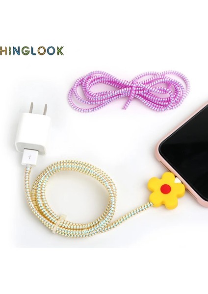 1,4m-I Tarzı 1.6 M USB Kablosu Koruyucu Şarj Organizatör Kol Kablo Koruma Tel Yönetimi Kablo Tutucu Bahar Veri Hattı Koruyucu Kılıf (Yurt Dışından) fiyatları