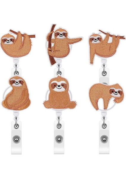 B Tarzı Sevimli Hayvan Tembellik Geri Çekilebilir Hemşire Rozet Makarası Klip Rozet Tutucu Öğrenciler Doktor Kimliği Keçe Nakış Kart Sahibinin (Yurt Dışından) fiyatları