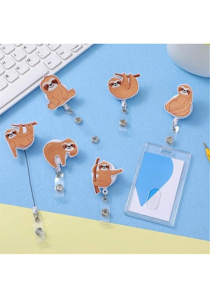 B Tarzı Sevimli Hayvan Tembellik Geri Çekilebilir Hemşire Rozet Makarası Klip Rozet Tutucu Öğrenciler Doktor Kimliği Keçe Nakış Kart Sahibinin (Yurt Dışından) modelleri