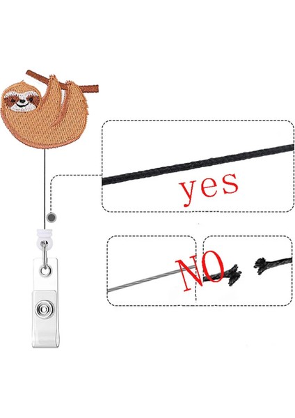 B Tarzı Sevimli Hayvan Tembellik Geri Çekilebilir Hemşire Rozet Makarası Klip Rozet Tutucu Öğrenciler Doktor Kimliği Keçe Nakış Kart Sahibinin (Yurt Dışından) indirimleri