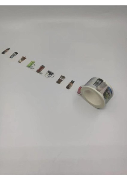 MT146 Büyük Fincan Stili Alideco Washi Maskeleme Bantları Retro Kahve Çiçek Dekoratif Yapışkanlı Scrapbooking Kendi Başına Yap Kağıdı Japon Çıkartmaları 1.5cm * 10M (Yurt Dışından)
