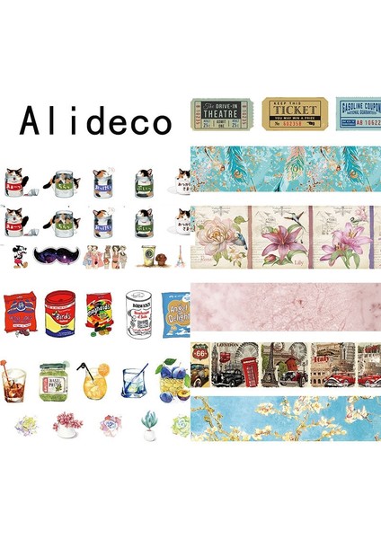 MT146 Büyük Fincan Stili Alideco Washi Maskeleme Bantları Retro Kahve Çiçek Dekoratif Yapışkanlı Scrapbooking Kendi Başına Yap Kağıdı Japon Çıkartmaları 1.5cm * 10M (Yurt Dışından) fiyatları