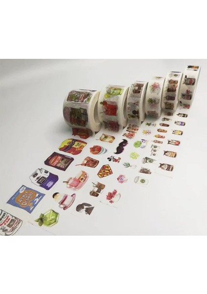 MT146 Büyük Fincan Stili Alideco Washi Maskeleme Bantları Retro Kahve Çiçek Dekoratif Yapışkanlı Scrapbooking Kendi Başına Yap Kağıdı Japon Çıkartmaları 1.5cm * 10M (Yurt Dışından) modelleri