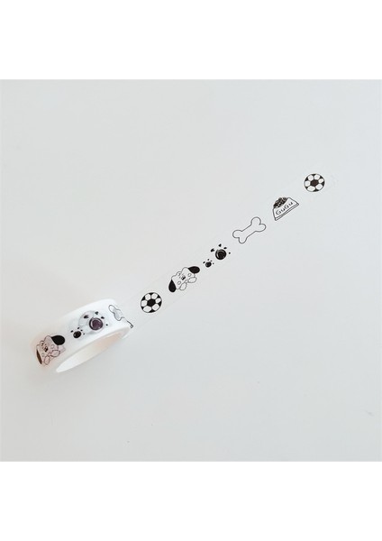 Bir Stil Kore Ins Karikatür Sevimli Ayı Dekoratif Bant Siyah Beyaz Kısa Vuruş Kawaii Sızdırmazlık Etiket Maskeleme Washi Bant Kırtasiye 5m (Yurt Dışından)