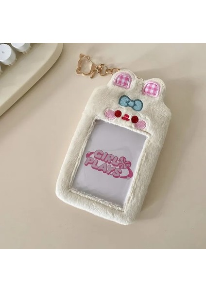 Tavşan Tarzı Kawaii Hayvan Yumuşak Plu Kpop Fotoğraflı Kart Tutucu Fotoğraf Kartı Tutucu Çanta Kolye Okul Kırtasiye (Yurt Dışından)