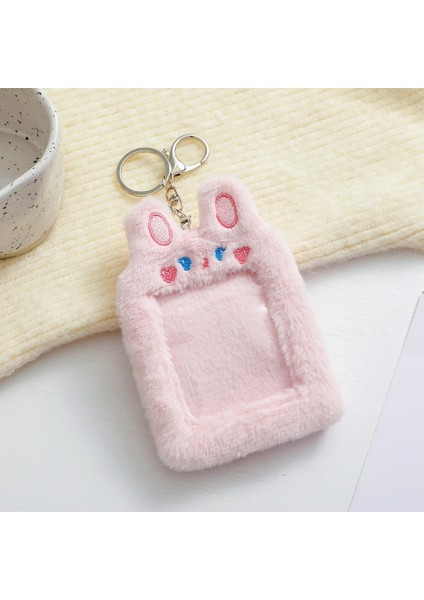 Pembe Tarzı Kawaii Peluş Fotocard Tutucu Sevimli Ayı Kredi Kımlık Banka Kartı Anahtarlıklar Otobüs Kartları Koruyucu Kılıf Resim Fotoğraf Kollu Kırtasiye (Yurt Dışından)