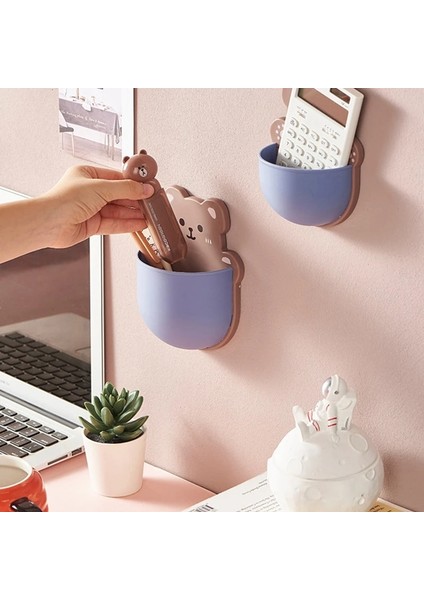 HG66594YW-L Tarzı 1 Adet Sevimli Kalem Makyaj Kutusu Kutusu Yumruk Masası Kalemlik Ücretsiz Kalem Konteyner Telefon Şarj Kutusu Ev Ofis Masa Üstü Organiser (Yurt Dışından) fırsatları