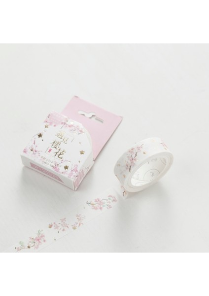 No.14 Tarzı 1 Adet Altın Pembe Folyo Kağıt Kiraz Washi Bant Seti Japon Scrapbooking Dekoratif Bantlar Fotoğraf Albümü Için Kedi Pençesi Ev Dekorasyon (Yurt Dışından)