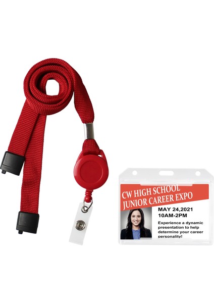 H Kırmızı Şeffaf Stil Bestom Kimlik Kartı Tutacağı Doktor Hemşire Isim Etiketi Çalışma Kartı Tutacağı Geçiş Kapağı Boyun Askısı Ipi Çalışan Şirket Personeli Için (Yurt Dışından)