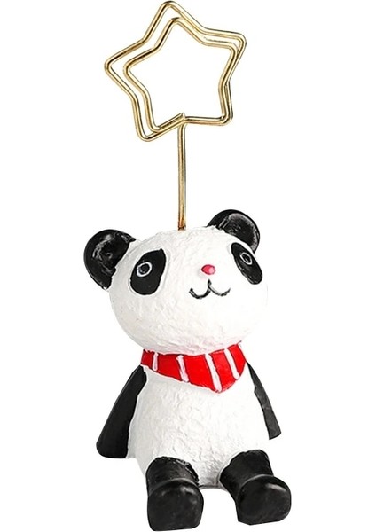 Panda Stili 3D Sevimli Karikatür Hayvan Kartı Fotoğraf Tutucu Reçine Masa Numarası Not Not Mesaj Standı Tutucu Ofis Ev Masaüstü Dekor Için (Yurt Dışından)
