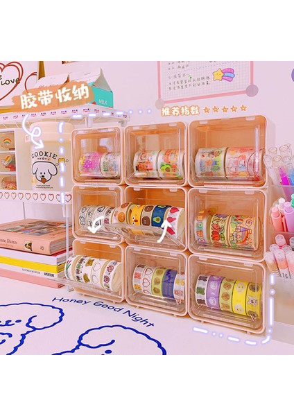 Masa Düzenleyici Saklama Kutusu Washi Bant Kırtasiye Malzemesi Saklama Kutusu Kawaii Ofis Aksesuarları Organizatör Masası (Yurt Dışından)